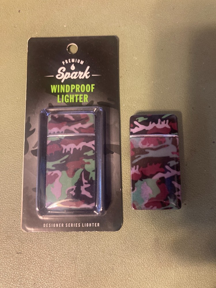2 Premium Spark  Lighter Windproof, New Sealed CAMO