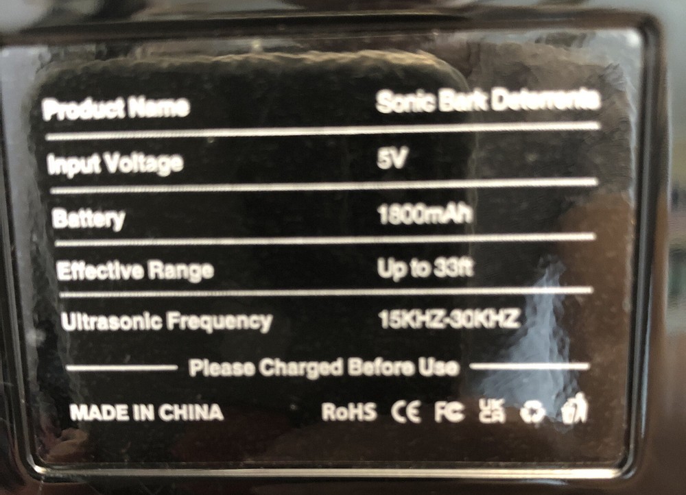 Bark Control Device Ultrasonic, 3 Modes Automatic Anti Barking Device, Outdoor