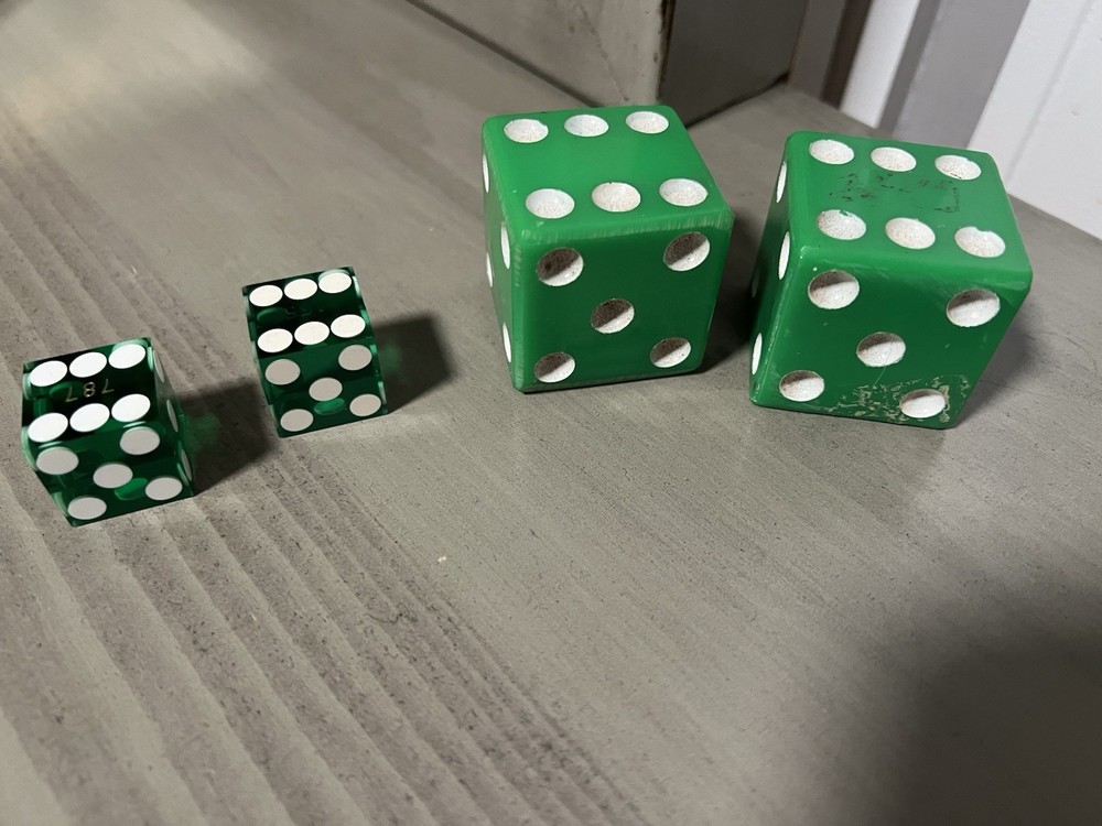 Vintage Large Green dice pair