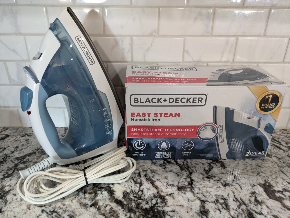 BLACK+DECKER Easy Steam Nonstick Iron IR40V Variable Temperature Auto Shutoff