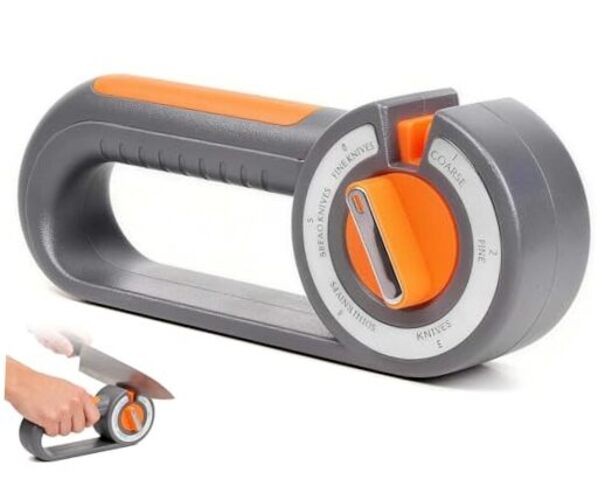6-in-1 Knife Sharpener for Kitchen - Easy Dial Selects Mode for Chef‘s,