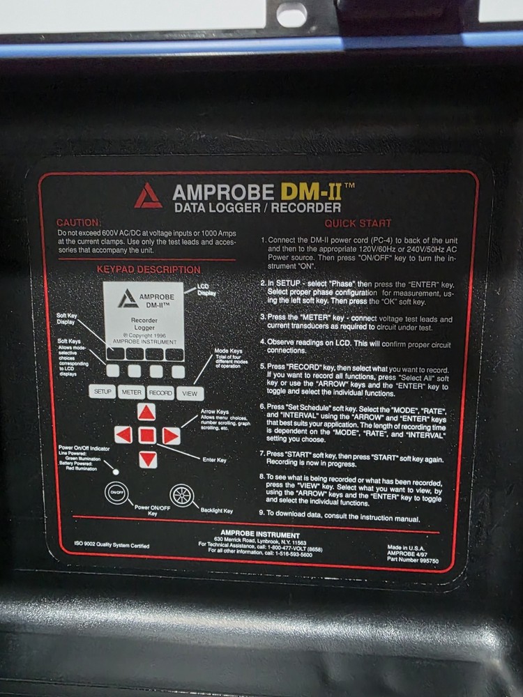 AMPROBE DM-II DATA LOGGER RECORDER Tested ,Working