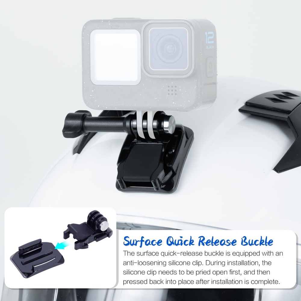 Helmet Motorcycle Windshield Adhesive Bracket Mount. Chest Strap Head Backpac...