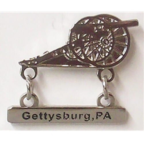 GETTYSBURG WITH DANGLE CANNON LAPEL PIN NEW