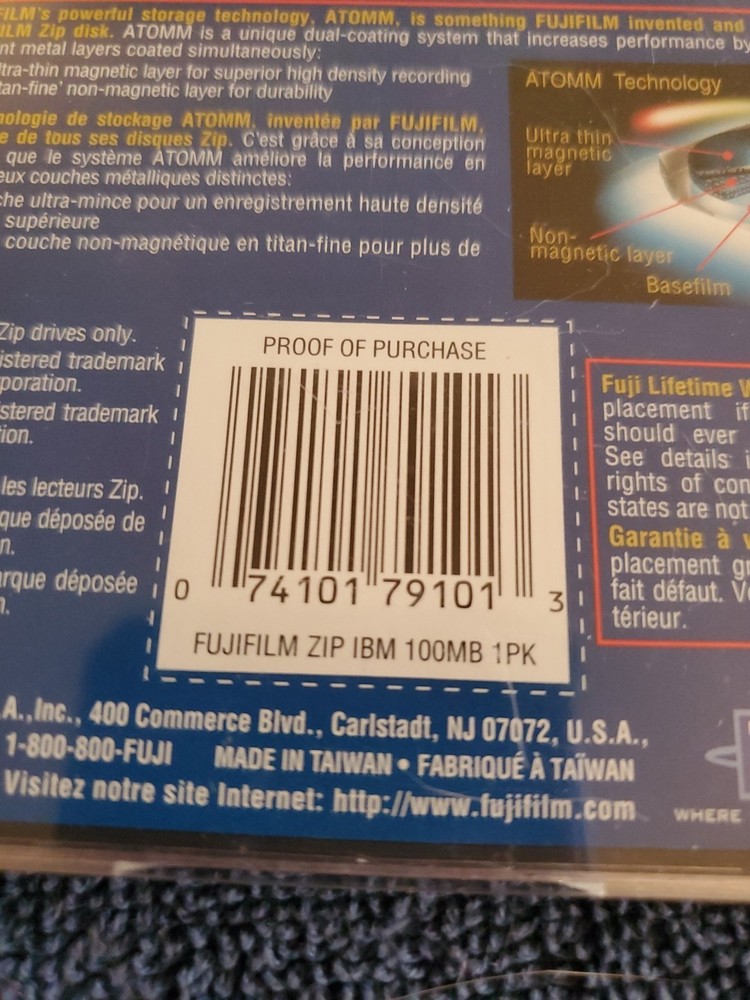 (2) FUJIFILM ZIP IBM FORMATTED 100 MB DISKS.