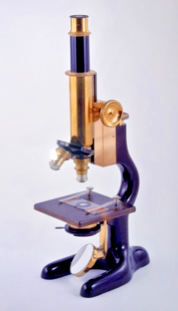 Antique Brass and Enamel Microscope