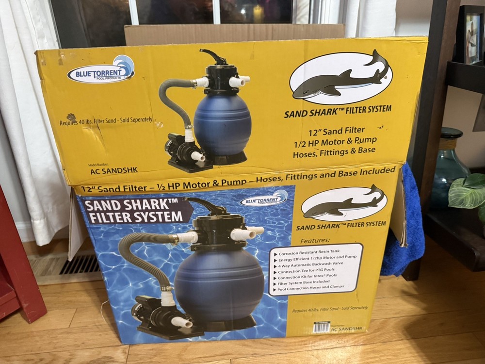 Sand Shark Filter System, 12” Sand Filter - 12 microns, w/ ½ HP Pump, Open Box