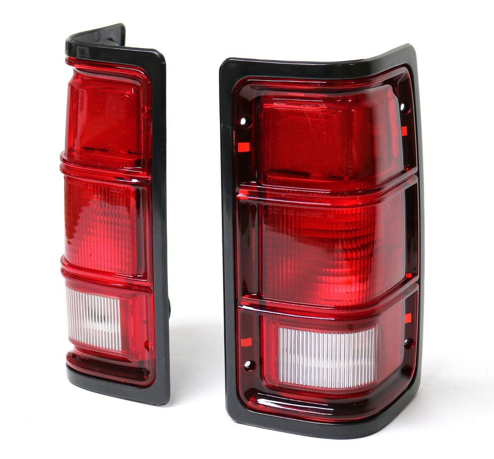New Black Trim Tail Light Pair / For 1981-93 Dodge Ram Truck Ramcharger Taillamp