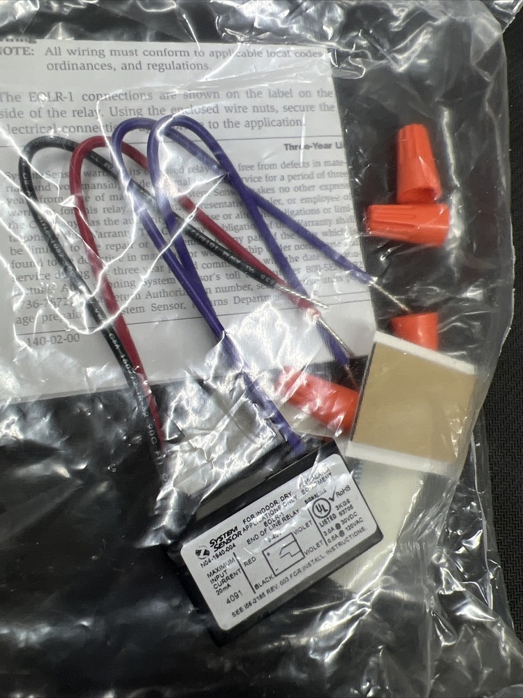 SYSTEM SENSOR #E0LR-1 EPOXY ENCAPSULATED SPST 9 TO 40 VDC