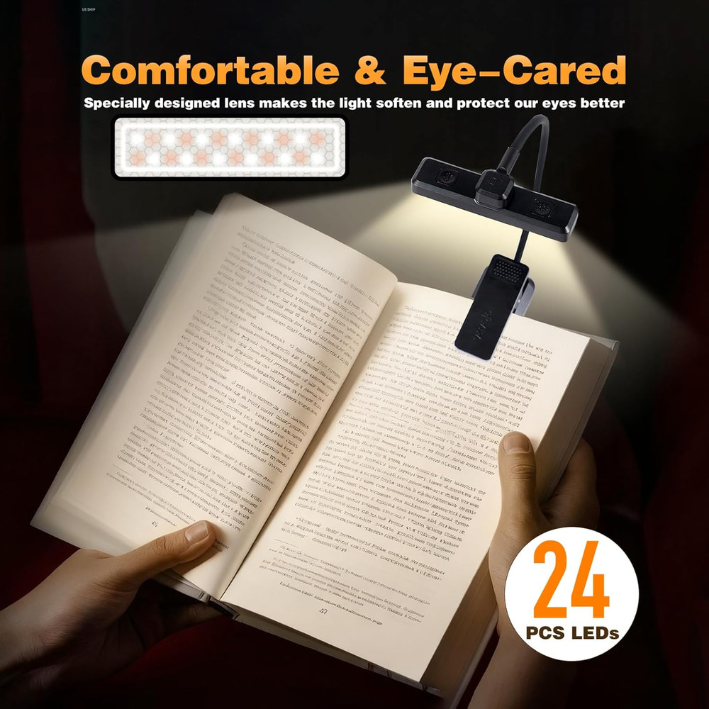 Gritin Rechargeable Book Light for Reading in Bed with 19 LED & Memory Function