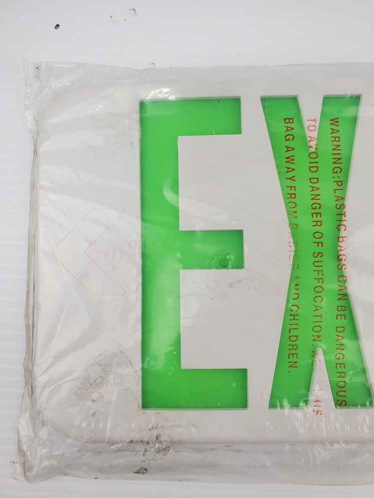 Universal Green & White Emergency Exit Sign Cover