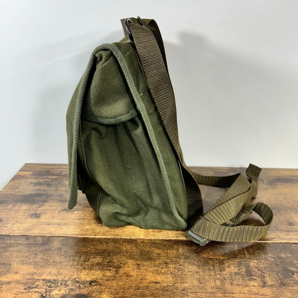 Military Map Case Canvas Bag Structured Back Pockets OD Green