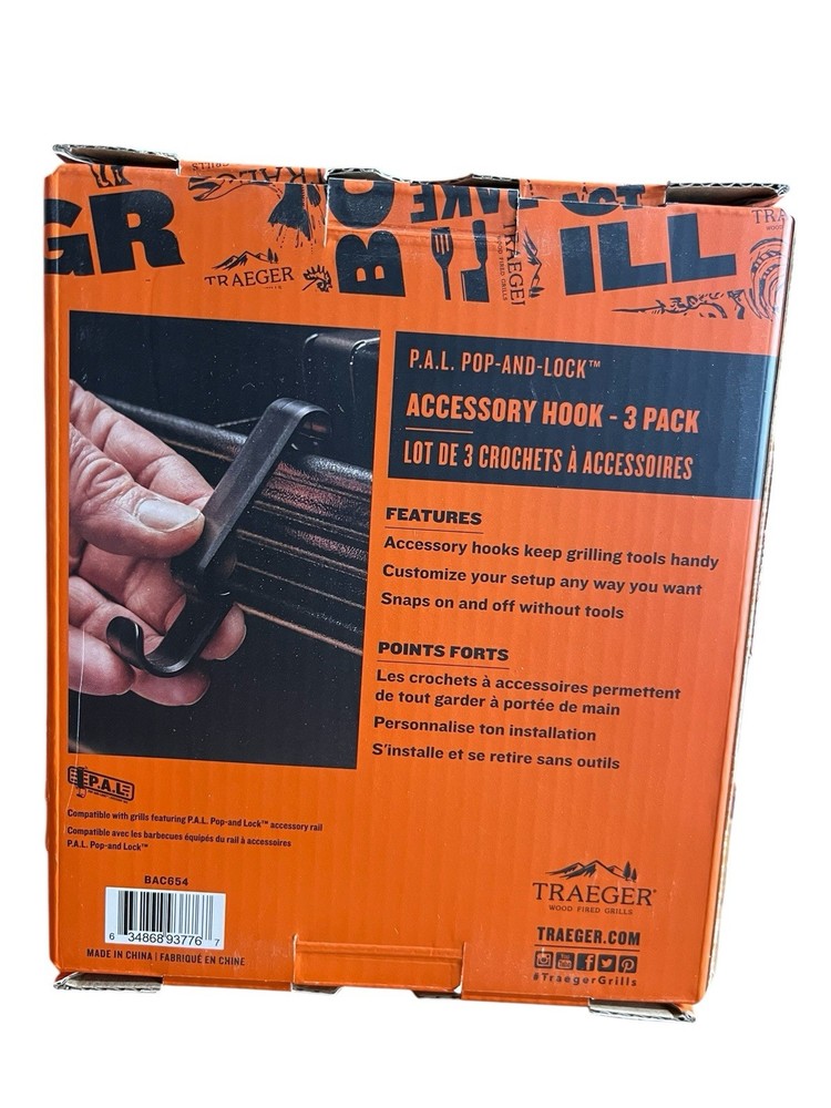 P.A.L. Pop-And-Lock Accessory Hook 3-Pack BAC654