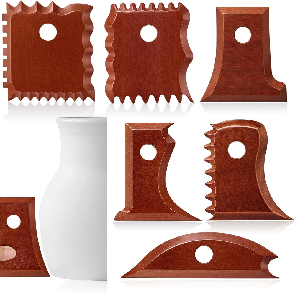 7 Pcs Pottery Tools Pottery Foot Shaper Trimming Tools Profile Rib Bundle Foo...