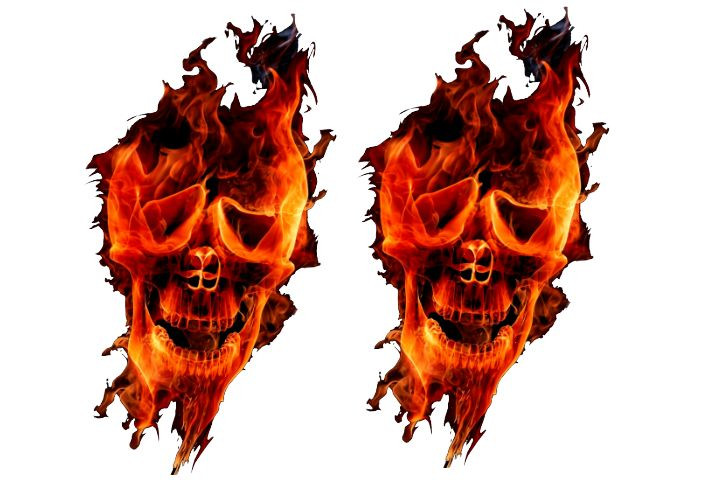 Flaming Skulls Custom Graphics Decals