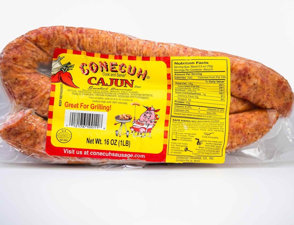 Conecuh Cajun Smoked Sausage 16 Oz (4 Pack)