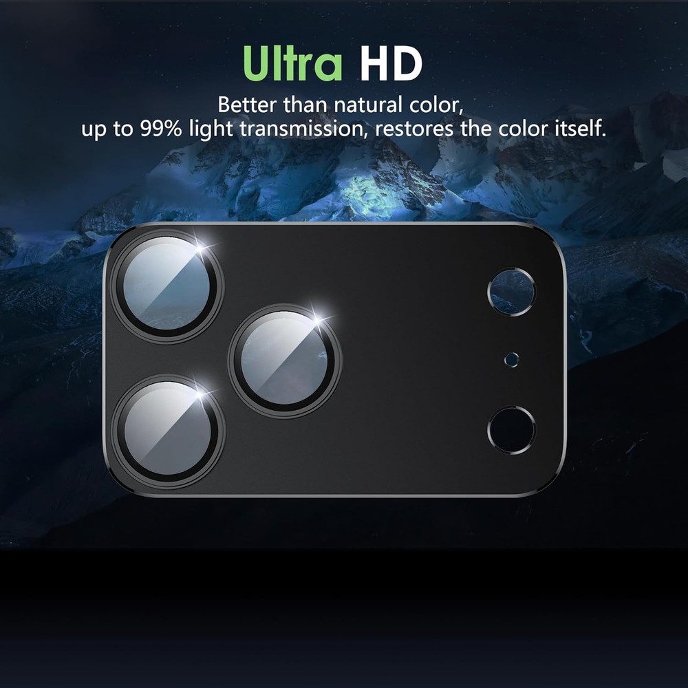 2 Pack iPhone 17 Pro Max Camera Lens Protector, Black Circle Design