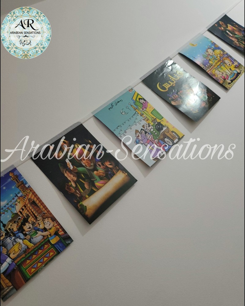 Ramadan paper Banner With Different Characters  1meters.