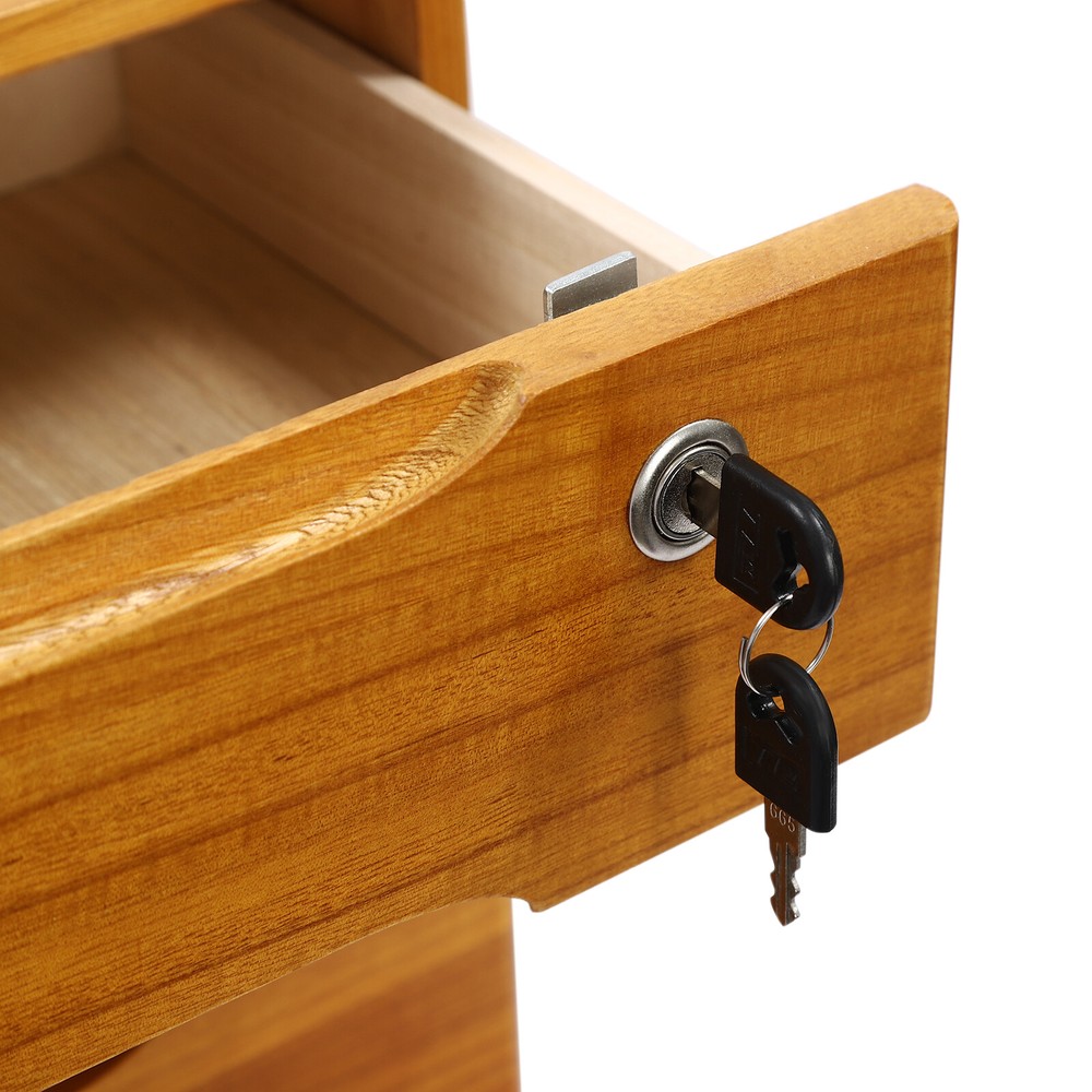Modern Rectangle 3-Tier Desktop Storage Box Organizer with Lock Filing Cabinet