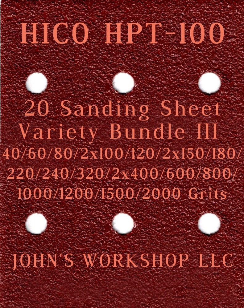 HICO HPT-100 - 17 Different Grits - 20 Sheet Variety Bundle III