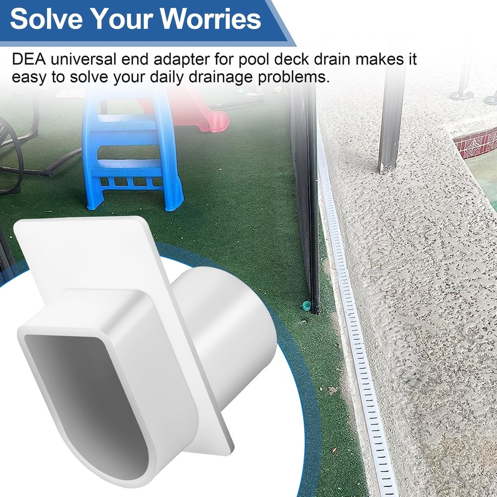 DEA Pool Deck Drain Channel Adapter for Stegmeier Frontier Deck Drain, Compat...