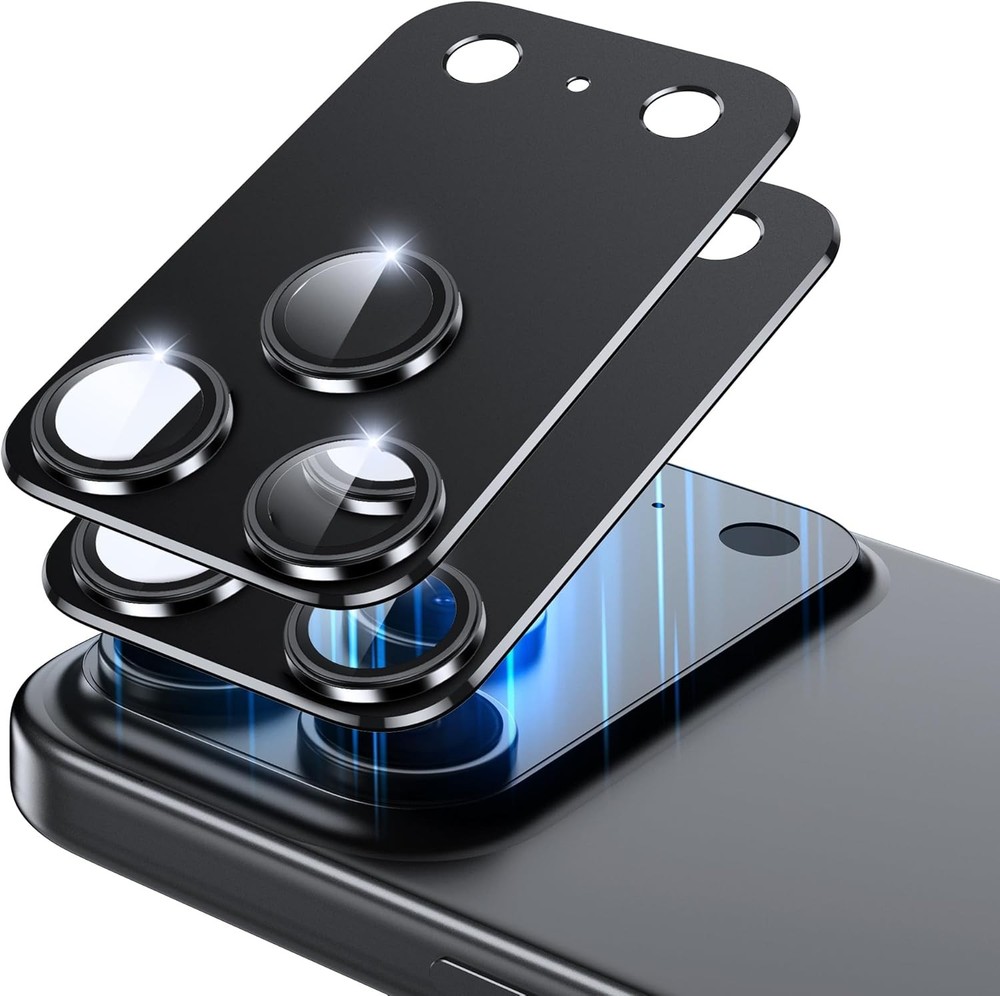 2 Pack iPhone 17 Pro Max Camera Lens Protector, Black Circle Design