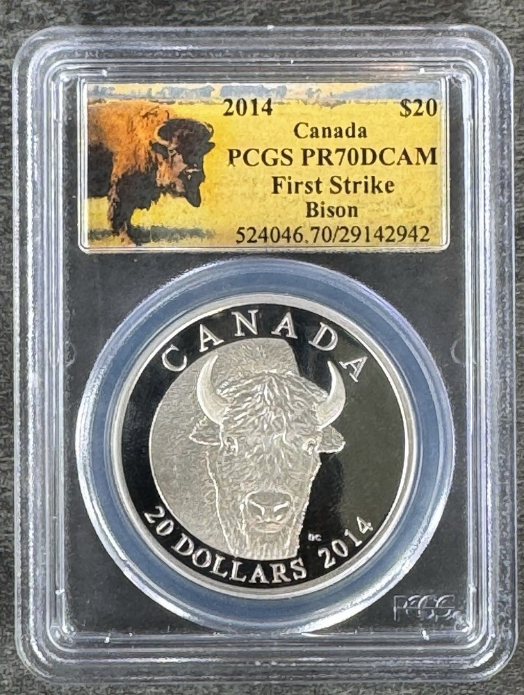 2014 Canada $20 Bison PCGS PR70DCAM First Strike