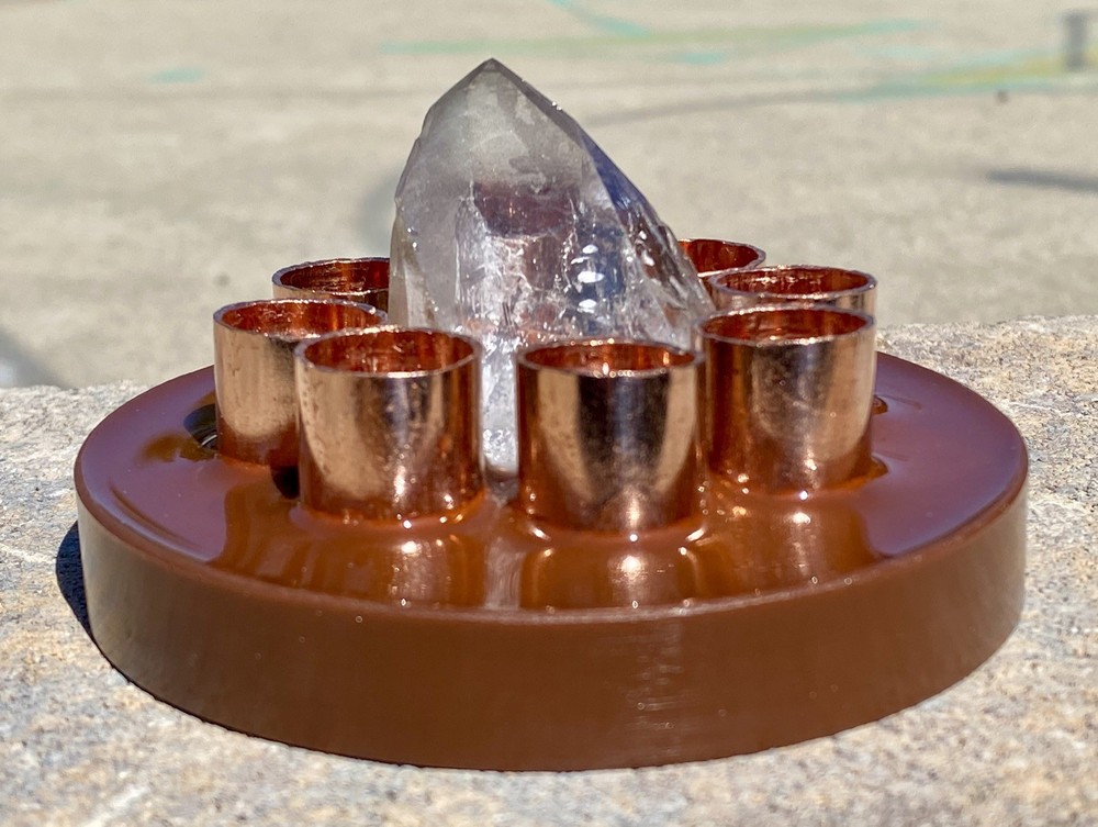 Orgone Cloudbuster with large Quartz Crystal & Copper Pipe