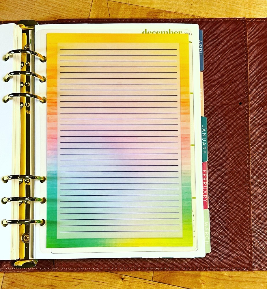 Lined Notes Lists Dashboard 4 use with ErinCondren A5 Ring Agenda Planner~