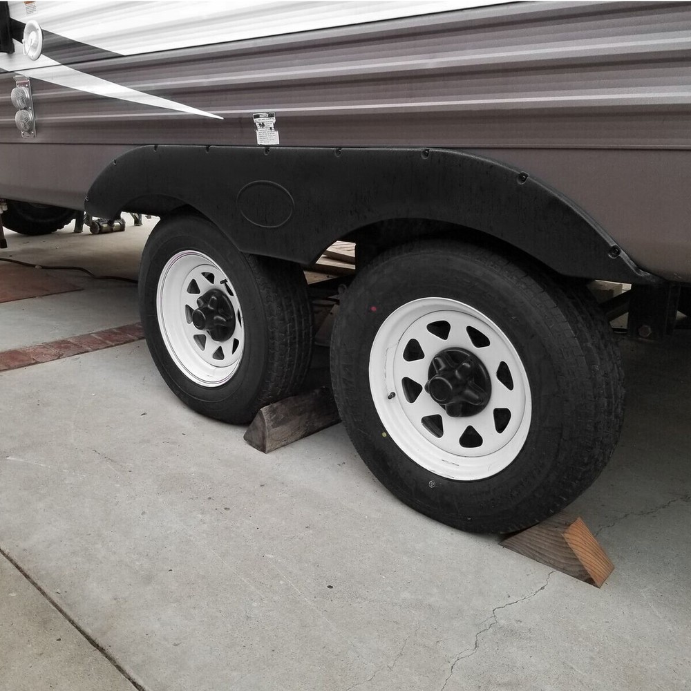 For RVs Campers And Trailers Pair of Tandem Trailer Fender Skirt In Black New