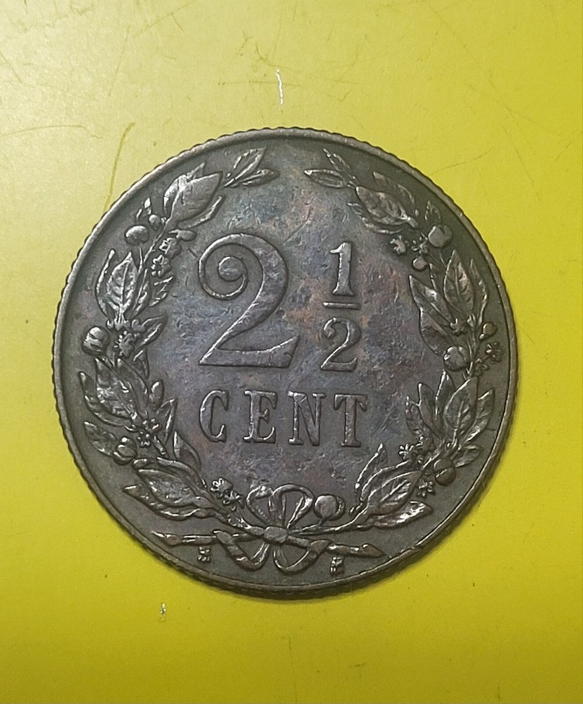 1905 Netherlands 2½ Cent Coin Free Shipping
