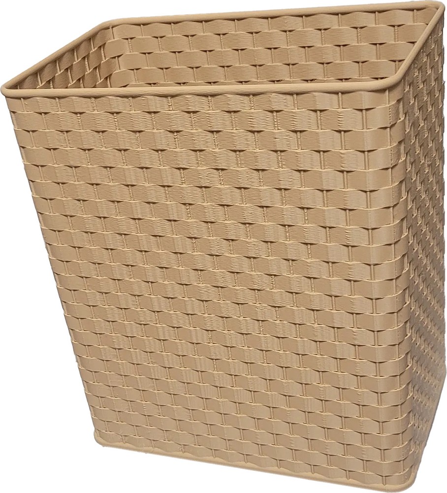 Light Brown Wicker Wastebasket/Decorative Trash Bin/Home Decor/Boho/Rectangular