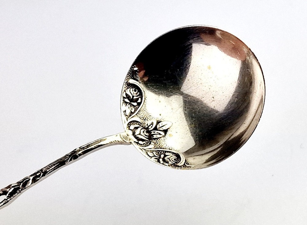 Sauce Spoon Hildesheimer Rose Leaf C. Widmann 800 Silver C17