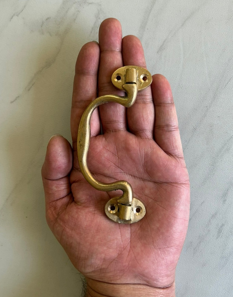 Vtg Victorian Style Brass Cabinet Drawer Door Drop Loop Handle Knob Pull 2pcs