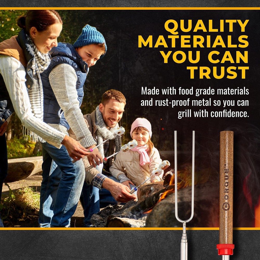 CORQUE Marshmallow Roasting Sticks, Smores Extendable, 5, Multicolor