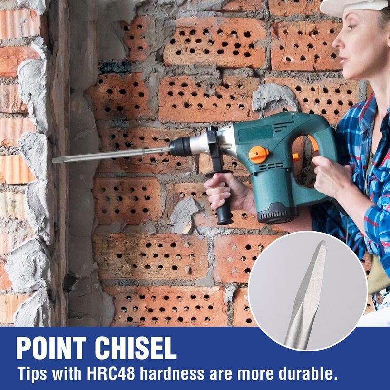 WORKPRO 16-Piece SDS-Plus Rotary Hammer Drill Bits and Chisel Set for Concrete