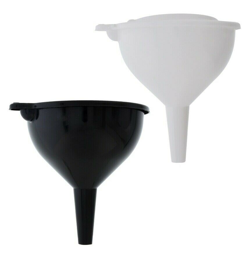 3 Piece Nested Funnel Set Kitchen Automotive Multi-function Plastic Black/White