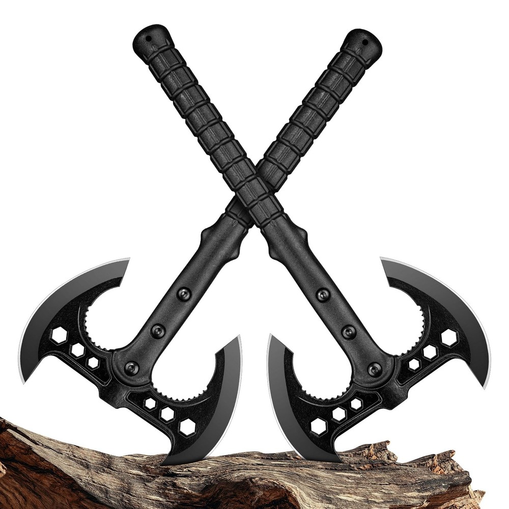 Professional Throwing Axe Set - 2-Pack 16" Hatchets with Sheaths, Ergonomic Hand