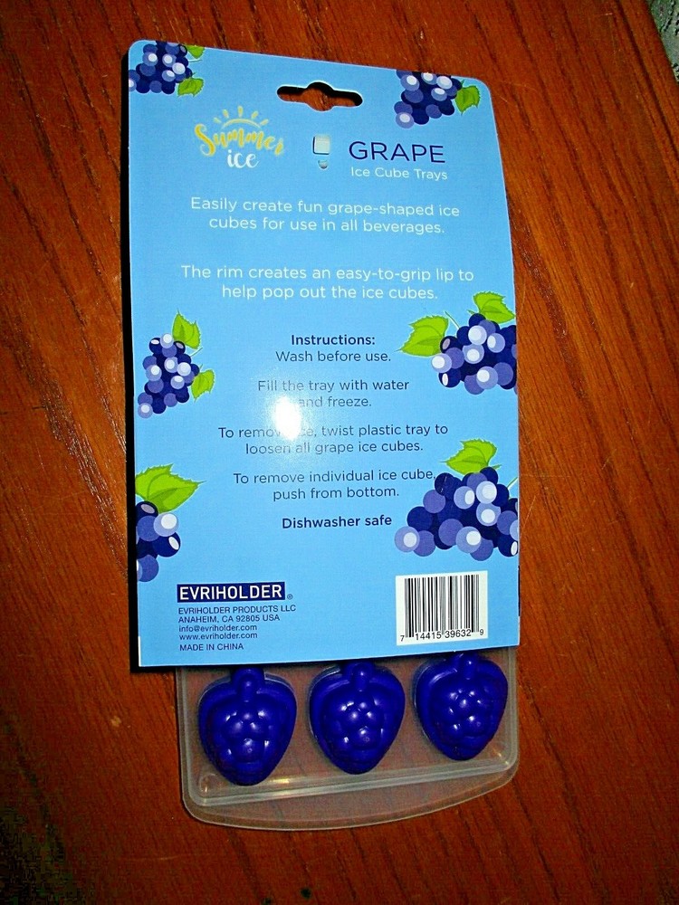 2 Pack - Summer Ice - Grape - Ice Cube Trays - Silicone Mold - New