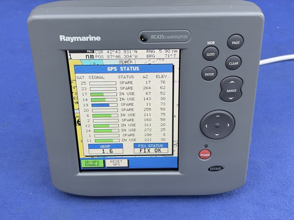 Raymarine RC435 GPS Chartplotter Display ONLY; Fully Tested & Working