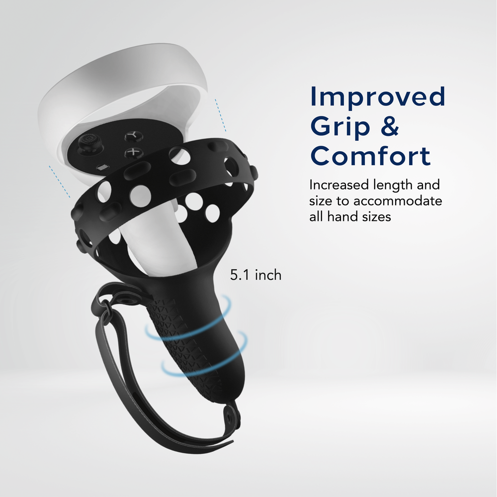Controller Grips for Oculus Quest 2 / Meta Quest 2 Knuckle Strap Black