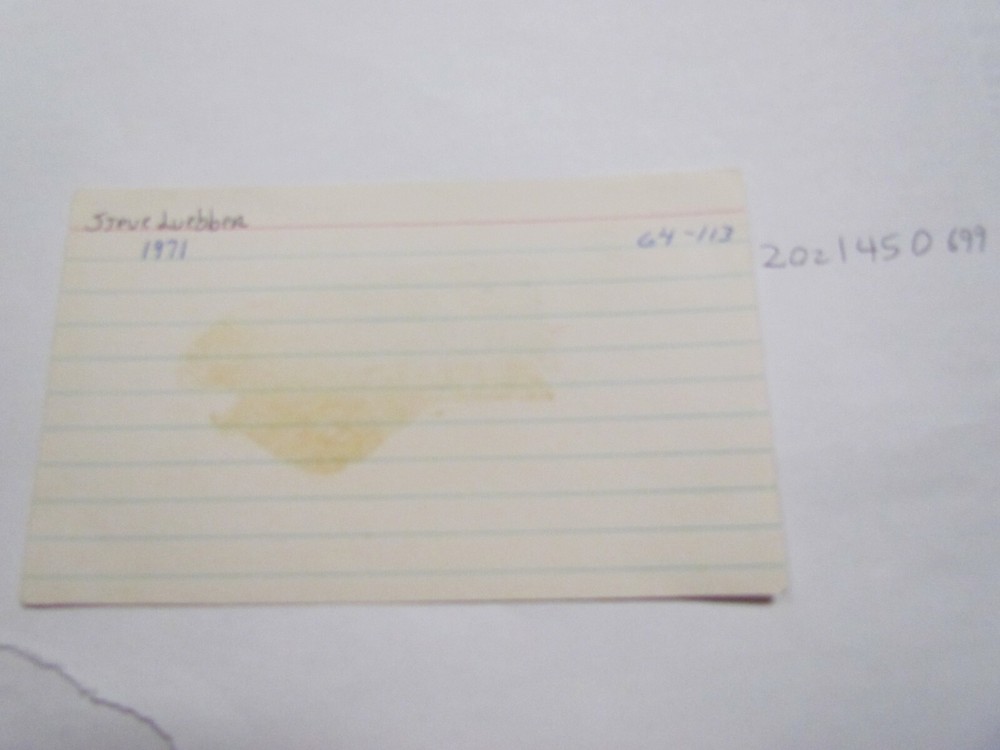 Steve Luebber Signed Index Card JSA AUCTION CERTIFIED
