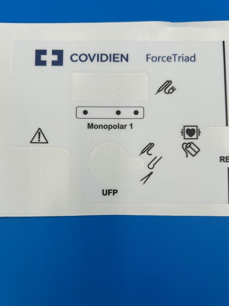 Covidien Force Triad Compatible Plastic Front Panel Overlay