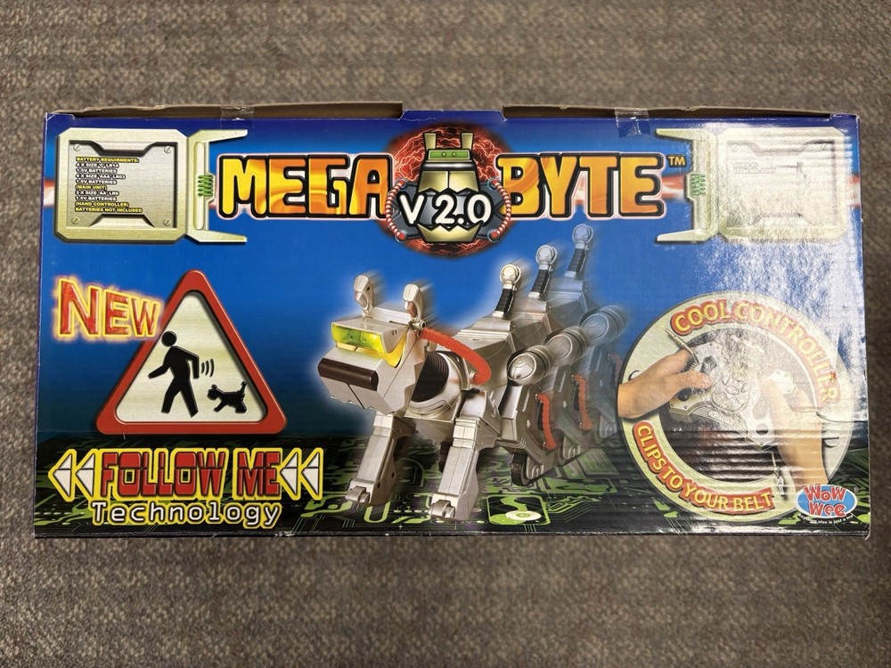 + Wowwee 2001 Mega Byte Version 2.0 RC Remote Control Robot Dog NIB