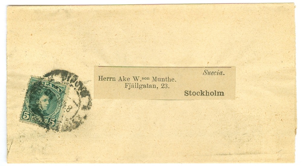 SPAIN: Printed matter wrapper to Sweden.