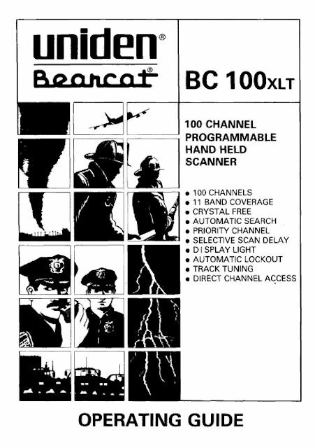 UNIDEN BC100XLT SCANNER OPERATING MANUAL