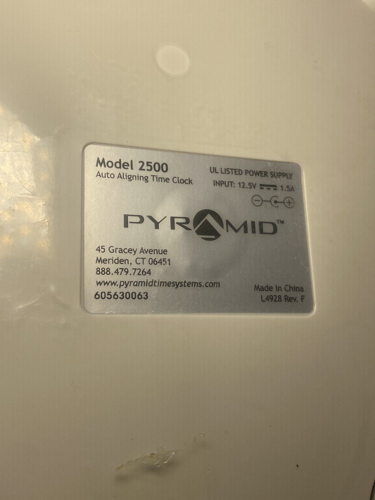 Pyramid Time 2500 Time Clock Model 2500 Auto Align 6 Column