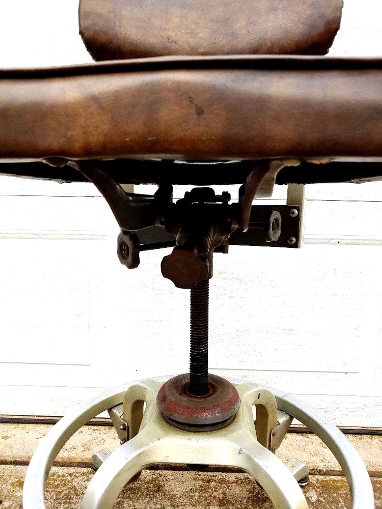 RARE TALL MACHINE AGE INDUSTRIAL ERA DRAFTING STOOL BY GOODFORM...
