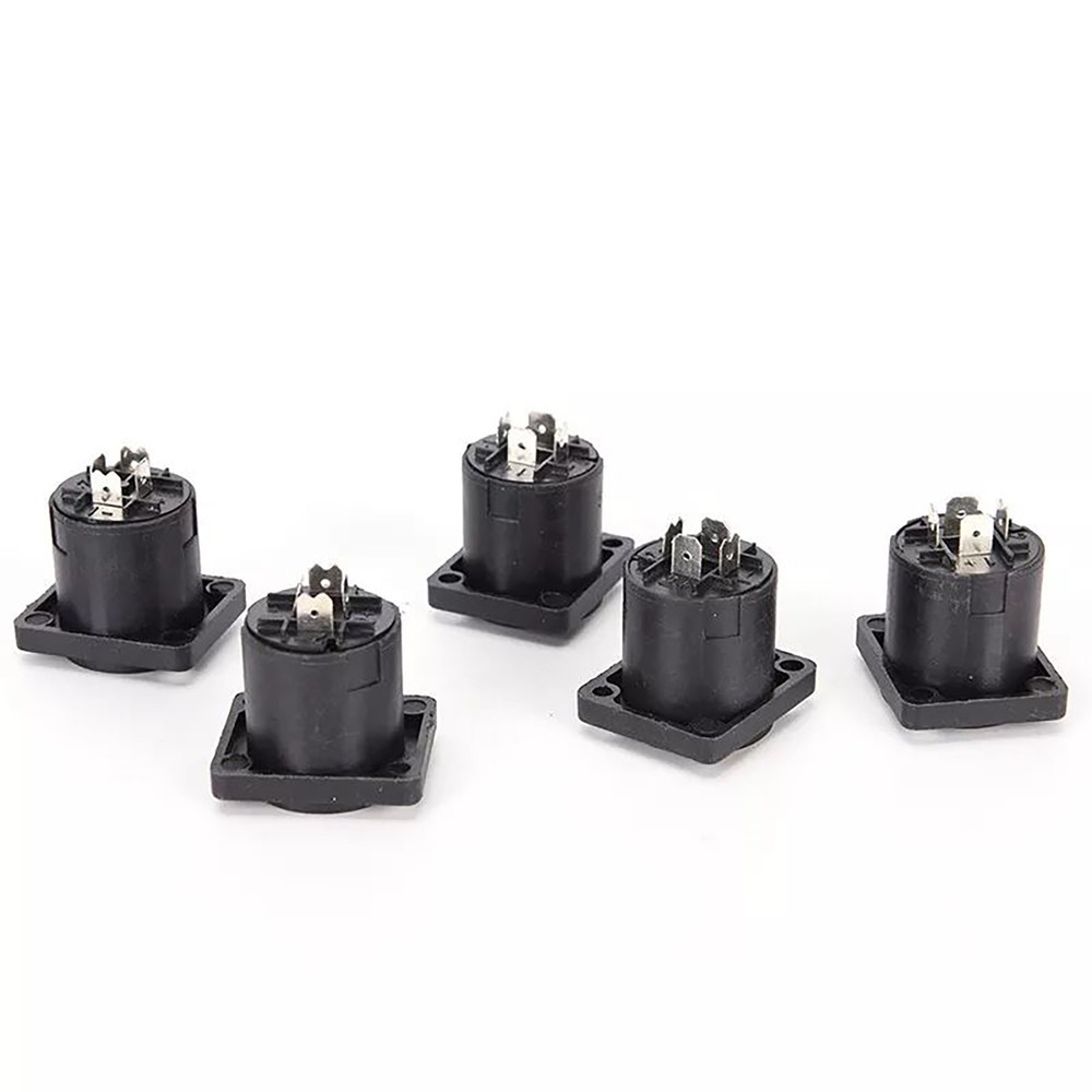 10Pcs Speakon 4 Pin Female Jack Compatible Audio Cable Panel Socket Connectors
