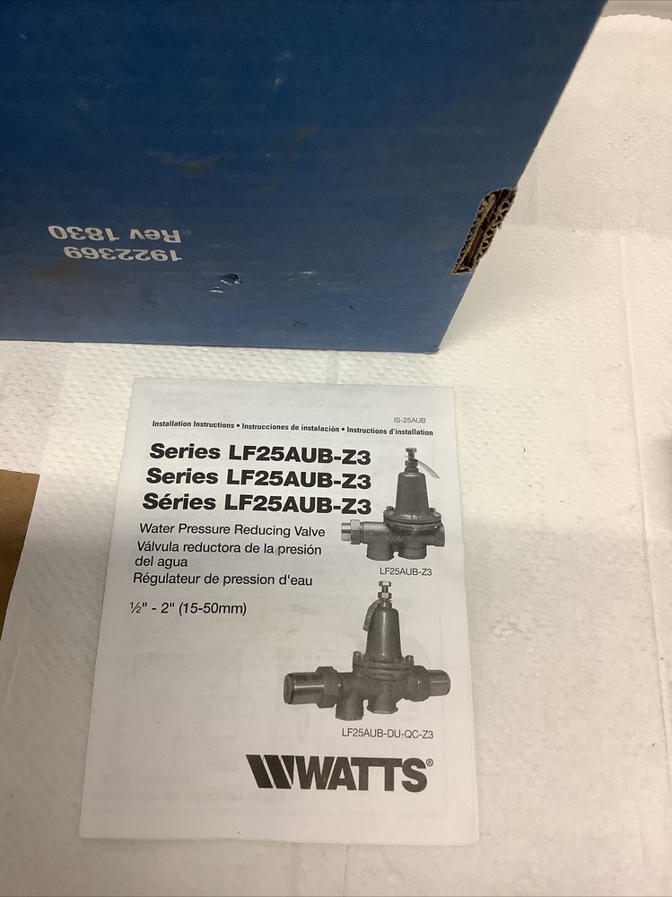 Watts Water Pressure Reducing Valve 3/4” LF25AUB